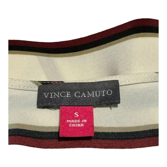 VINCE CAMUTO Women’s Small Striped Side-Tie Surplice Top - Picture 4 of 7